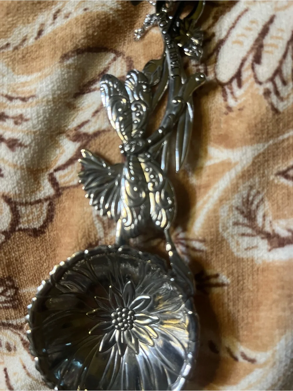 Flower Embossed Silver Measuring Spoon Set